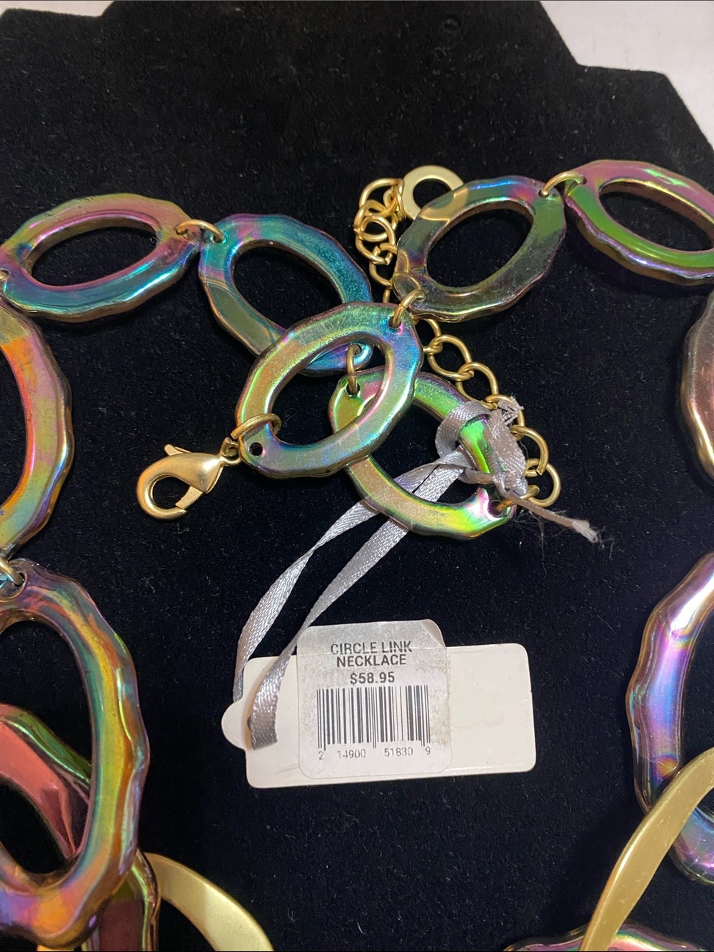 Rush by Denis & Charles Iridescent Multicolor Link Necklace with Gold Accents - Picture 6 of 7